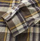 Private White V.C. - Checked Cotton, Linen and Ramie-Blend Shirt - Brown