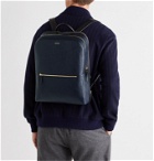 Smythson - Panama Cross-Grain Leather Backpack - Blue