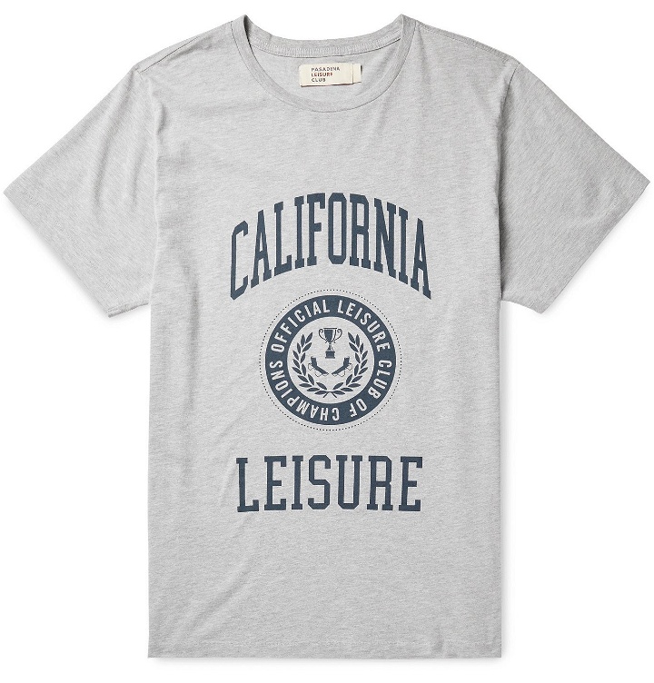 Photo: Pasadena Leisure Club - California Leisure Printed Mélange Cotton-Jersey T-Shirt - Gray