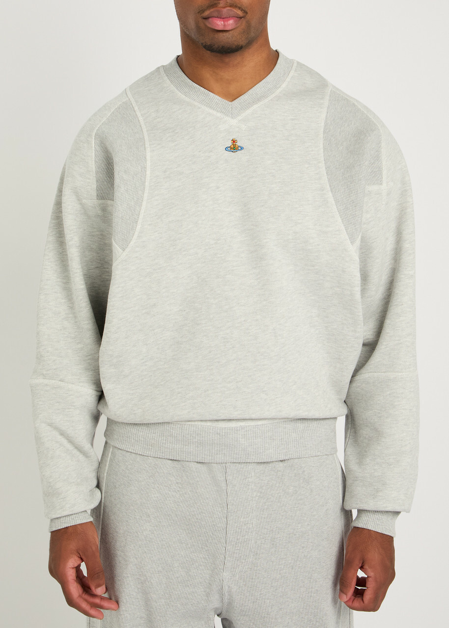 Vivienne Westwood Pourpoint Logo-embroidered Cotton Sweatshirt Grey