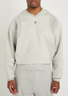Vivienne Westwood Pourpoint Logo-embroidered Cotton Sweatshirt Grey