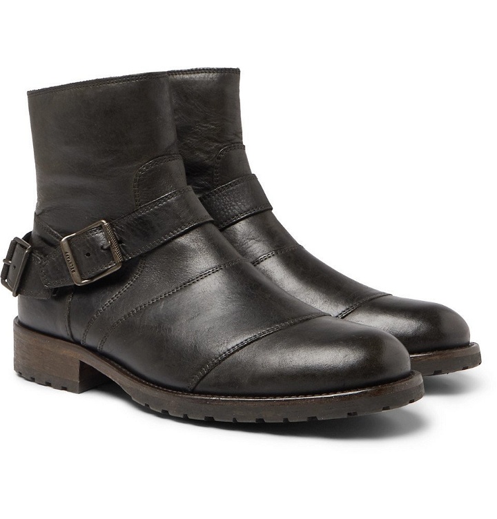 Photo: Belstaff - Trialmaster Distressed Leather Boots - Men - Black