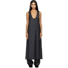 ssstein Gray Wool Silk Sleeveless Onepiece Maxi Dress