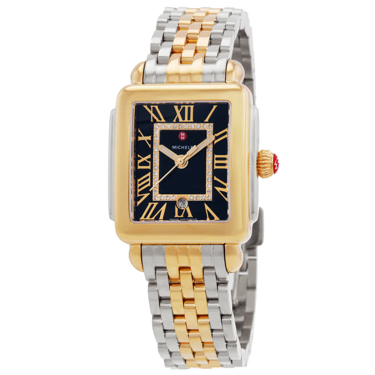 Michele Deco Madison Quartz Black Dial Ladies Watch MWW06G000045