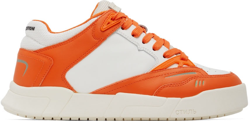 Photo: Heron Preston Orange & White Low Key Sneakers