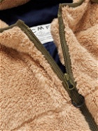 Comfy Outdoor Garment - Shell-Trimmed Hooded Fleece Jacket - Brown