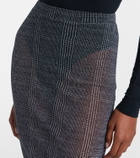 Elie Saab Checked sheer pencil skirt