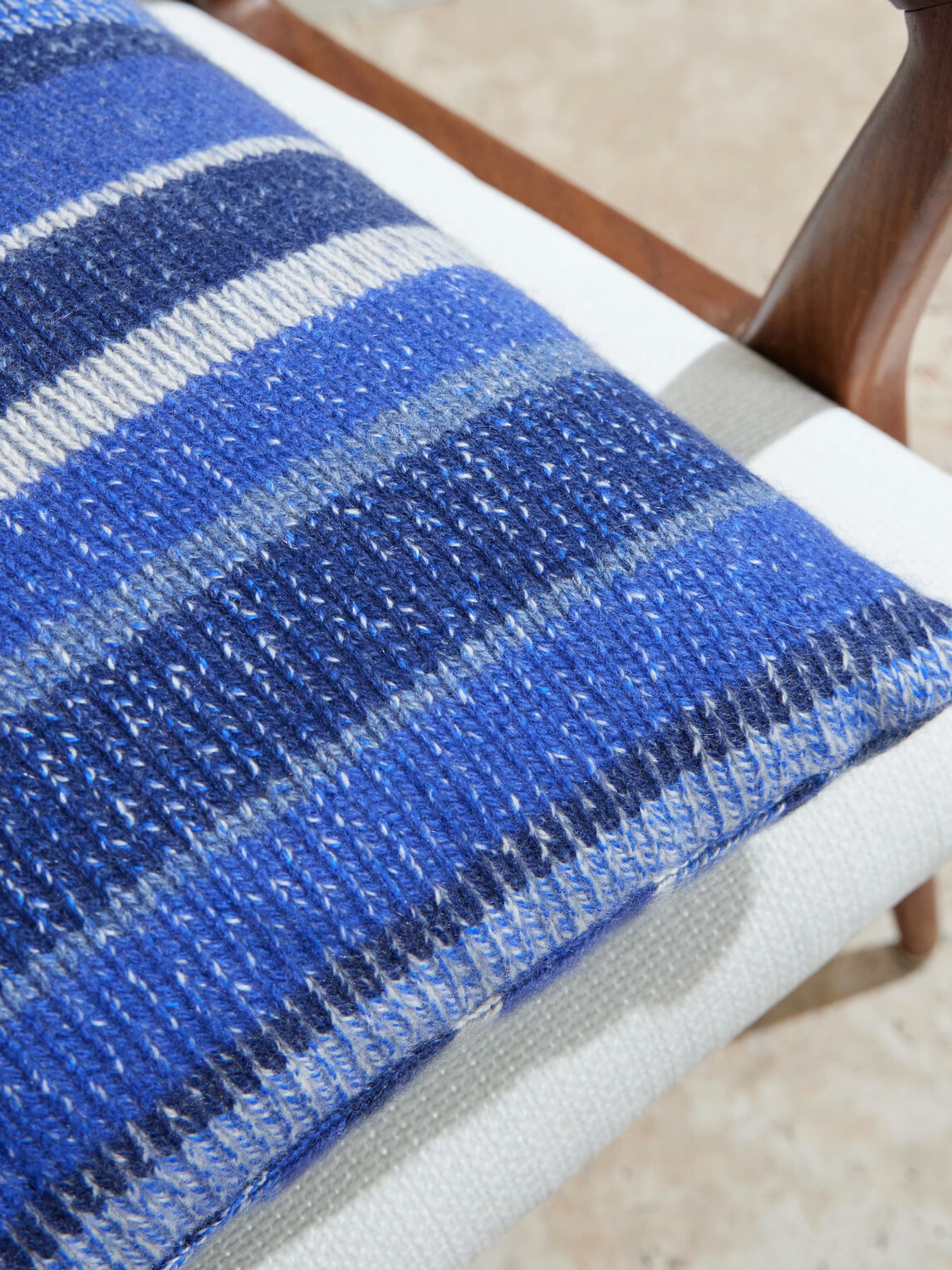 The Elder Statesman - Striped Knitted Cashmere Pillow