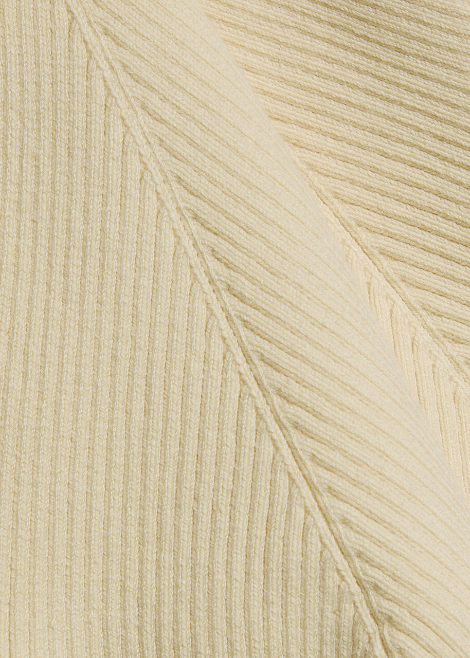 Wardrobe.nyc Ribbed Knit Crop top Cream