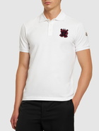 MONCLER - Logo Cotton Piquet Polo Shirt