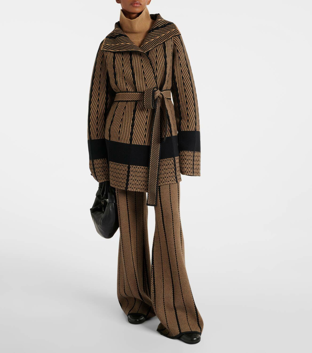 Joseph Chevron wool jacquard wrap cardigan Joseph