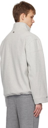 Solid Homme Gray Half-Zip Sweatshirt