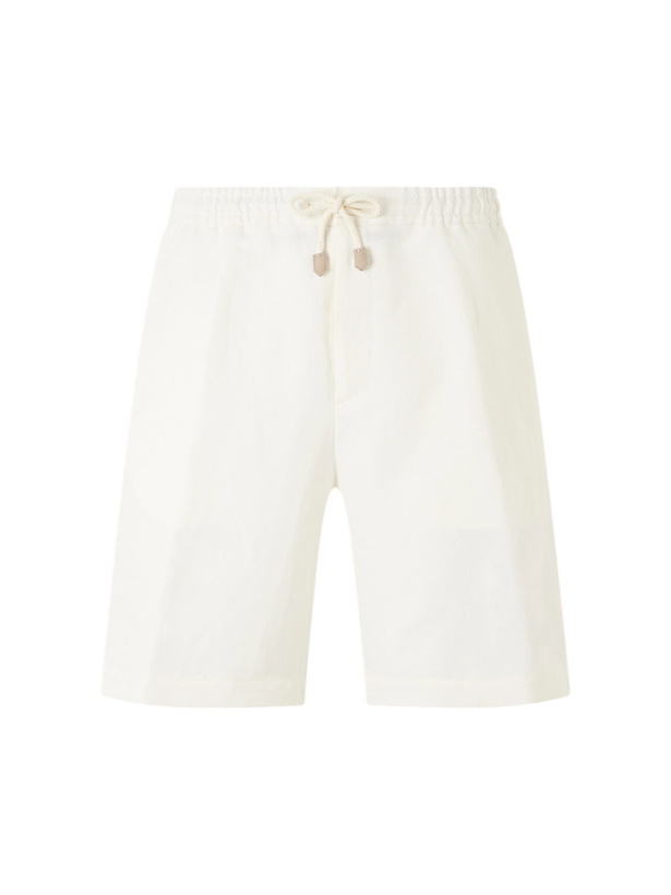 Photo: Canali - Straight-Leg Linen And Silk-Blend Bermuda Shorts - White