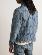 KAPITAL - Magpie Distressed Denim-Jacquard Jacket - Blue