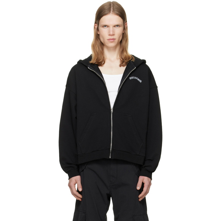 Photo: We11done Black Teddy Drawing Zip-Up Hoodie