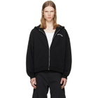 We11done Black Teddy Drawing Zip-Up Hoodie