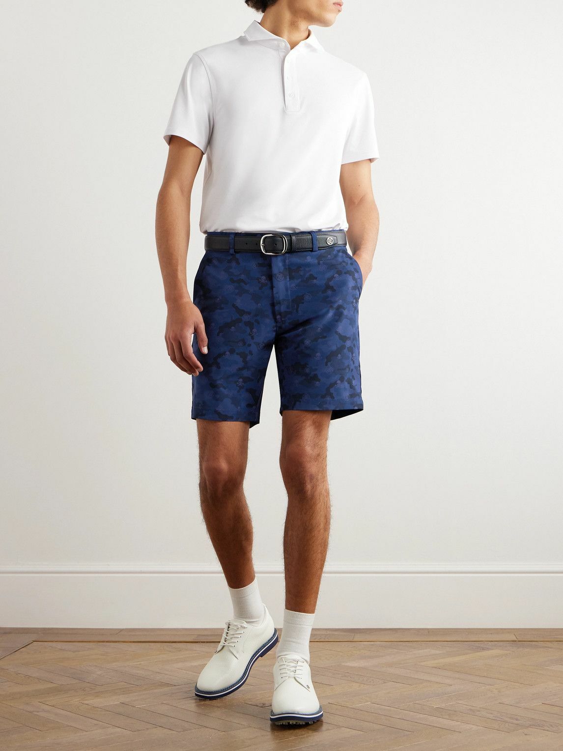 G/FORE - Maverick Hybrid Straight-Leg Camouflage-Print Stretch-Shell Golf Shorts - Blue