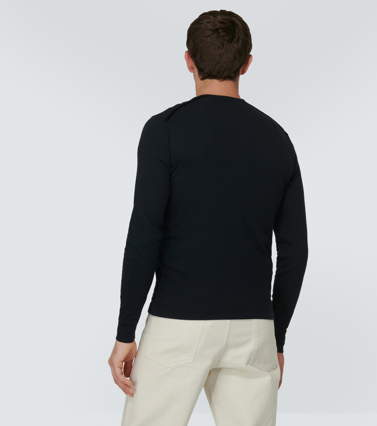 【Tom Ford】リブニットジャージ Henleyシャツ Tom Ford Ribbed-knit jersey Henley shirt TOM FORD