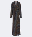 Missoni Draped printed lamé gown