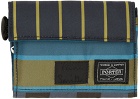 Paul Smith Blue & Khaki Porter Edition Striped Card Holder
