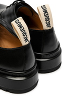 Jacquemus Les Derbies Pavane Leather Derby Shoes Black