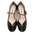 Miu Miu Black Crystal Ballerina Heels