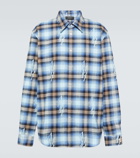 Amiri Staggered logo checked flannel shirt