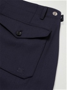 Burberry - Straight-Leg Panelled Wool Trousers - Blue