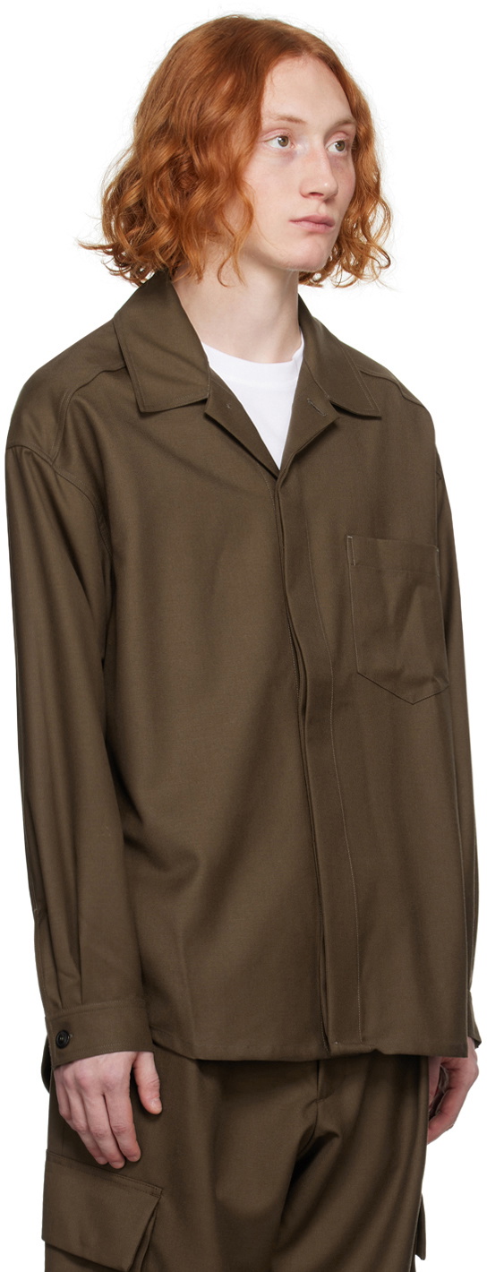 Lownn Brown Patch Pocket Shirt