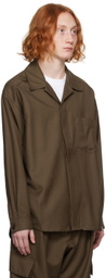 Lownn Brown Patch Pocket Shirt