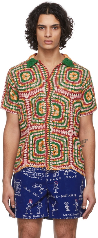 Photo: Bode Multicolor Manchester Crochet Shirt