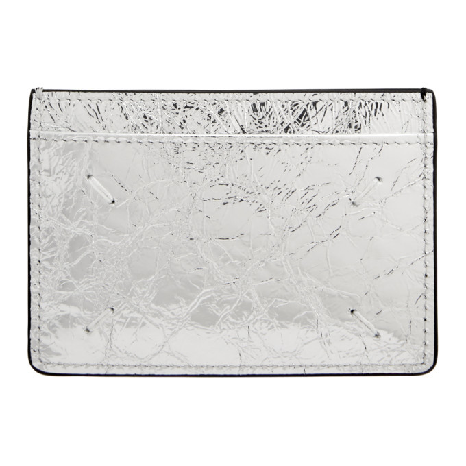 Maison Margiela Silver and Black Laminated Card Holder Maison Margiela