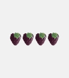 Bordallo Pinheiro Grapes set of 4 earthenware dessert plates
