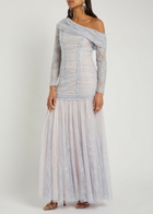 Needle & Thread Gigi Lace One-shoulder Tulle Gown Blue
