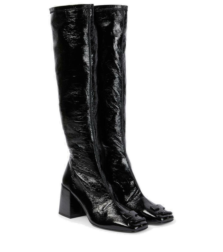 Photo: Courrèges Heritage logo vinyl knee-high boots