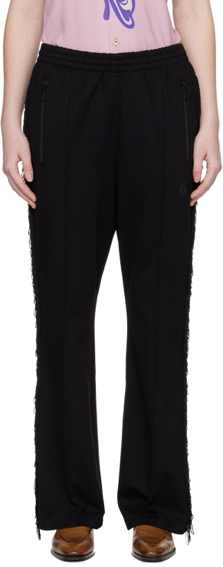 Photo: NEEDLES Black Fringe Boot Cut Track Pants