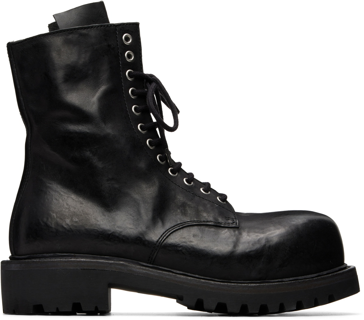 A DICIANNOVEVENTITRE Black Reverse Prisma Combat Boots
