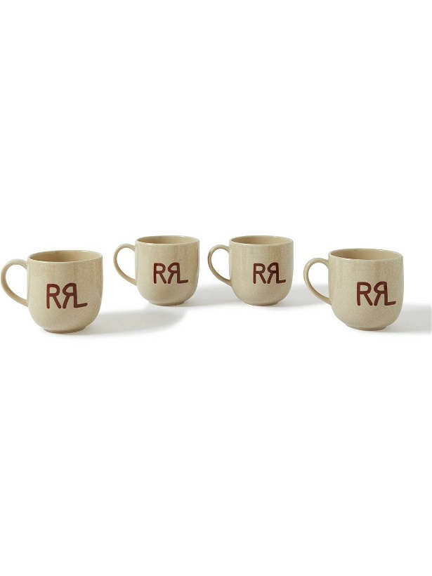 Photo: RRL - Set of Four Logo-Print Ceramic Mugs