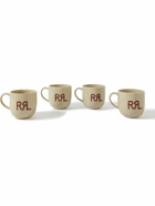 RRL - Set of Four Logo-Print Ceramic Mugs
