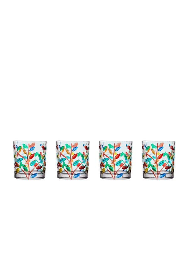 Photo: Les Ottomans Set Of Four Floral Crystal Tumblers