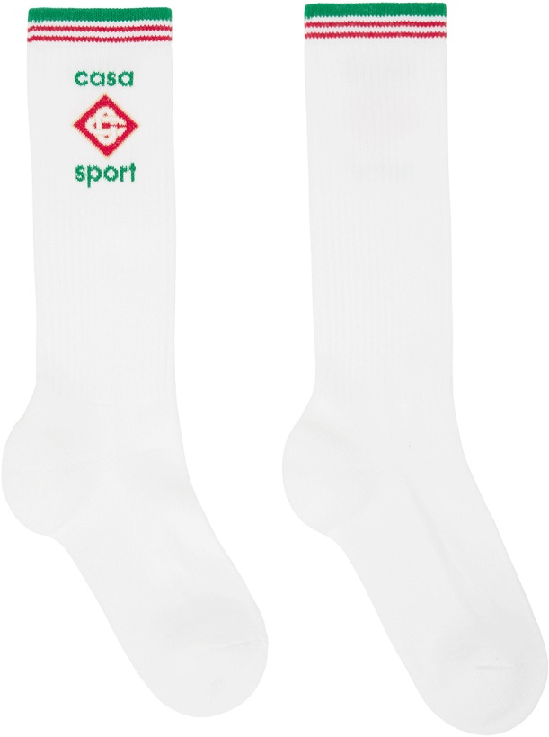 Photo: Casablanca White Casa Sport Logo Socks