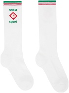 Casablanca White Casa Sport Logo Socks