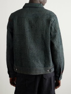 Kardo - Marvin Distressed Patchworked Kantha Cotton Trucker Jacket - Blue