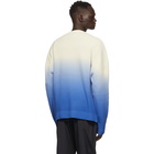 Marcelo Burlon County of Milan White and Blue Gradient Wool Crewneck