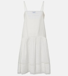 Prada Lace-trimmed linen minidress