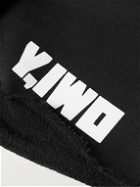 Y,IWO - Straight-Leg Logo-Print Cotton-Jersey Drawstring Shorts - Black