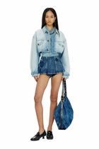 Diesel Denim peplum shorts with shadow patches - Shorts Womens in Blue