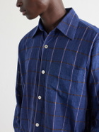 Kartik Research - Checked Cotton-Canvas Shirt - Blue