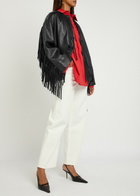 BY Malene Birger Zoena Fringed Leather Jacket Black