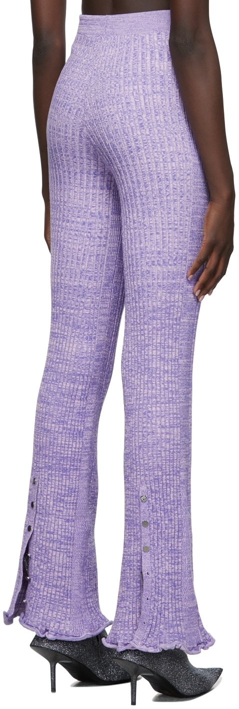 Paco Rabanne Purple Rib Knit Flare Lounge Pants Paco Rabanne